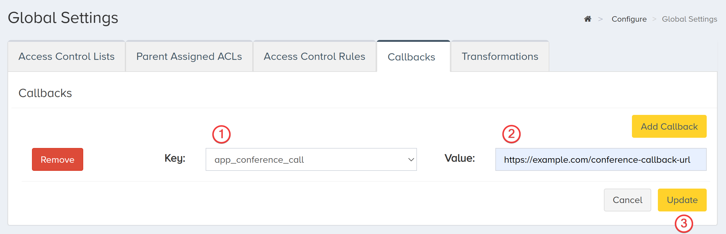 Add Conference Callback
