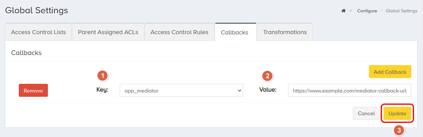Add Mediator Callback