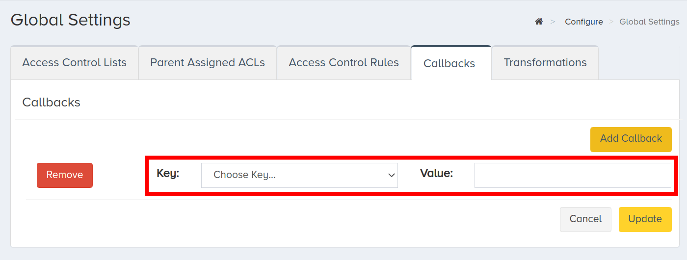 Add Callback