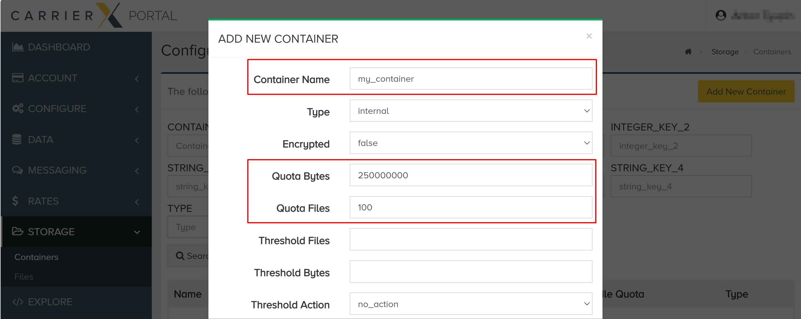 Add New Container