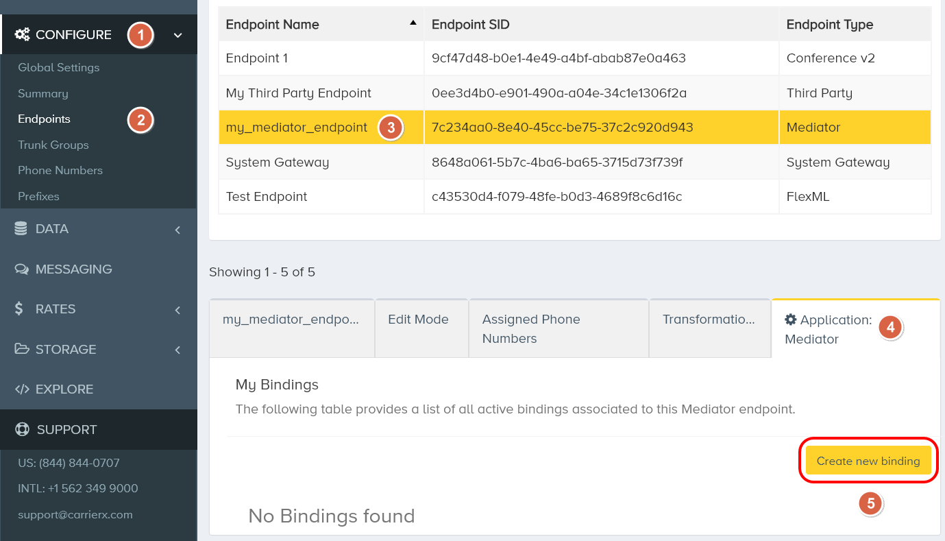 Create new binding button