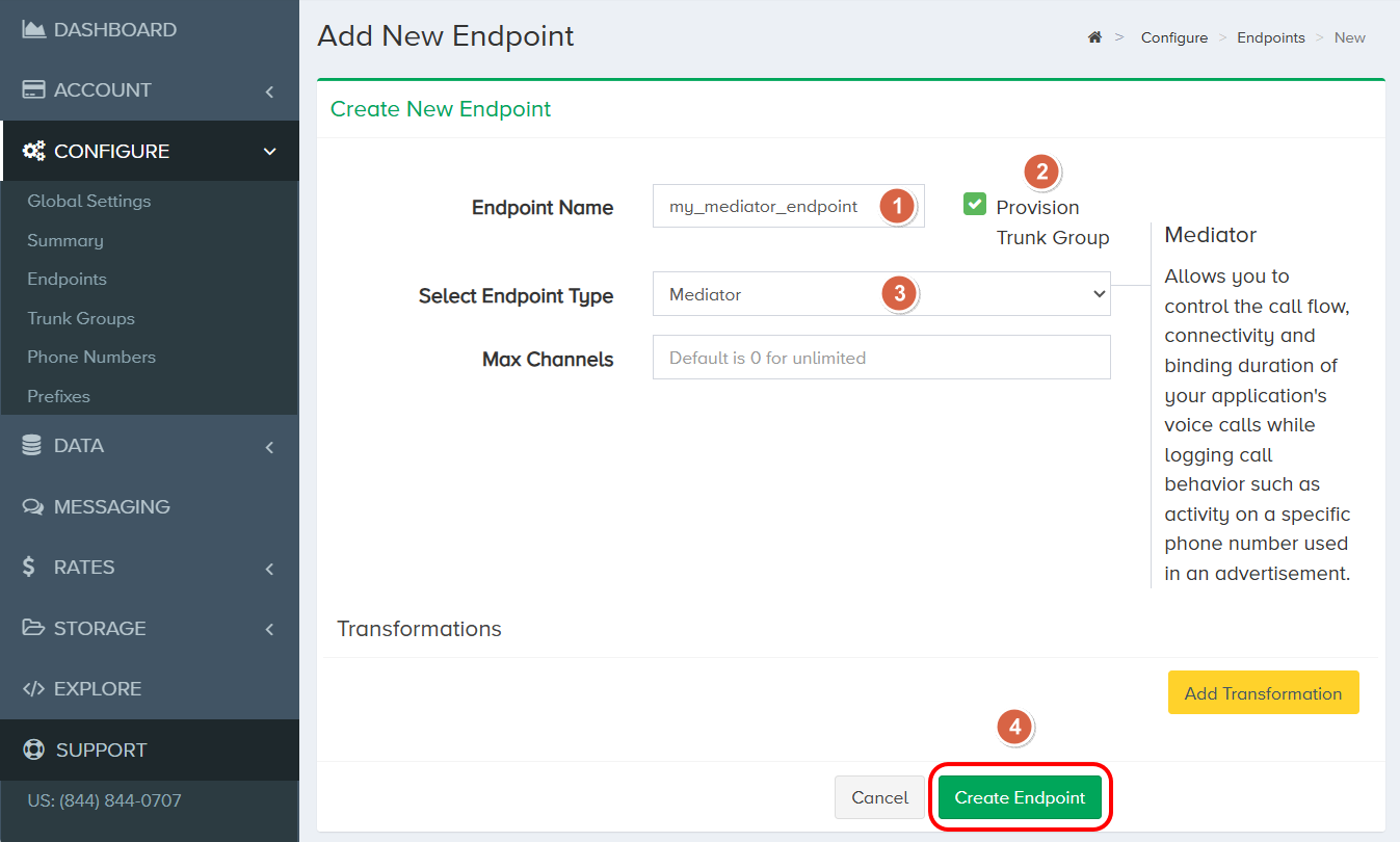 Create Mediator Endpoint