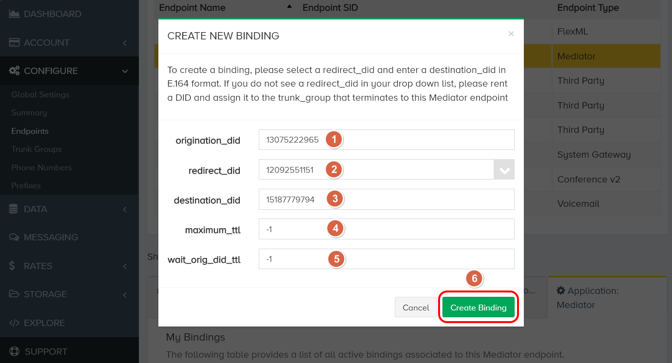 Create New Binding