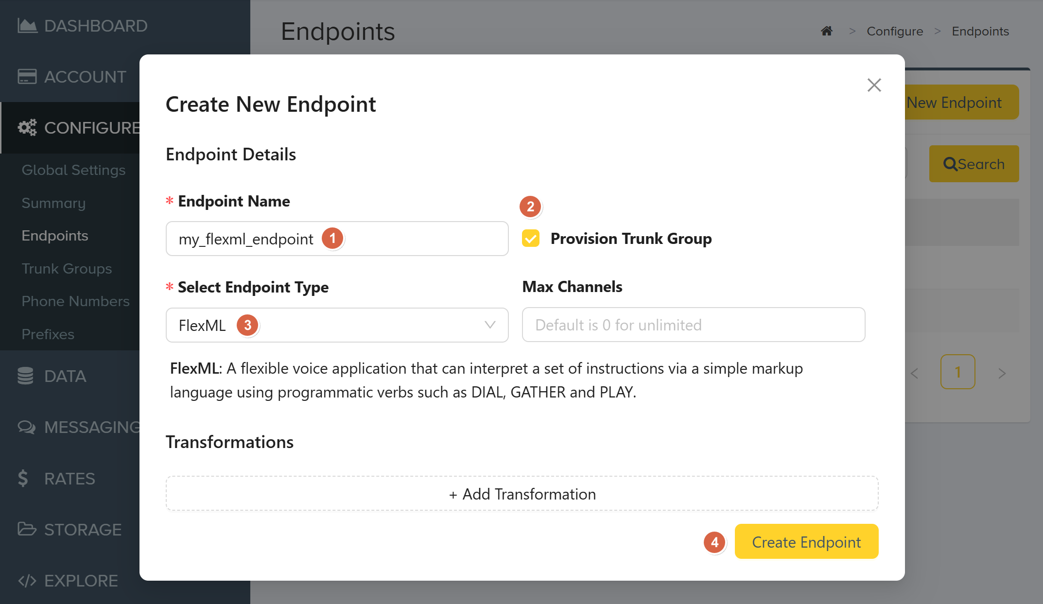 Create Endpoint