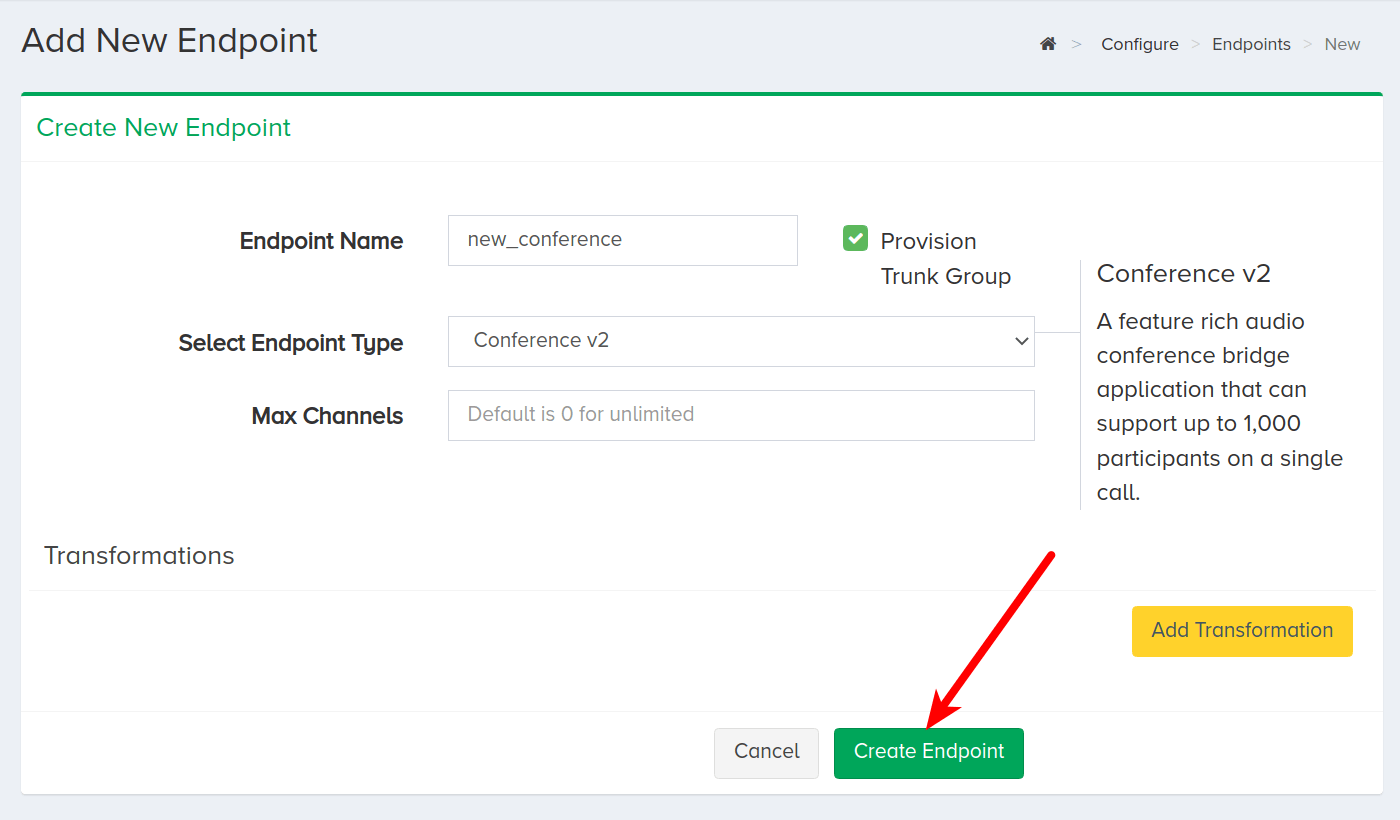 Create Endpoint