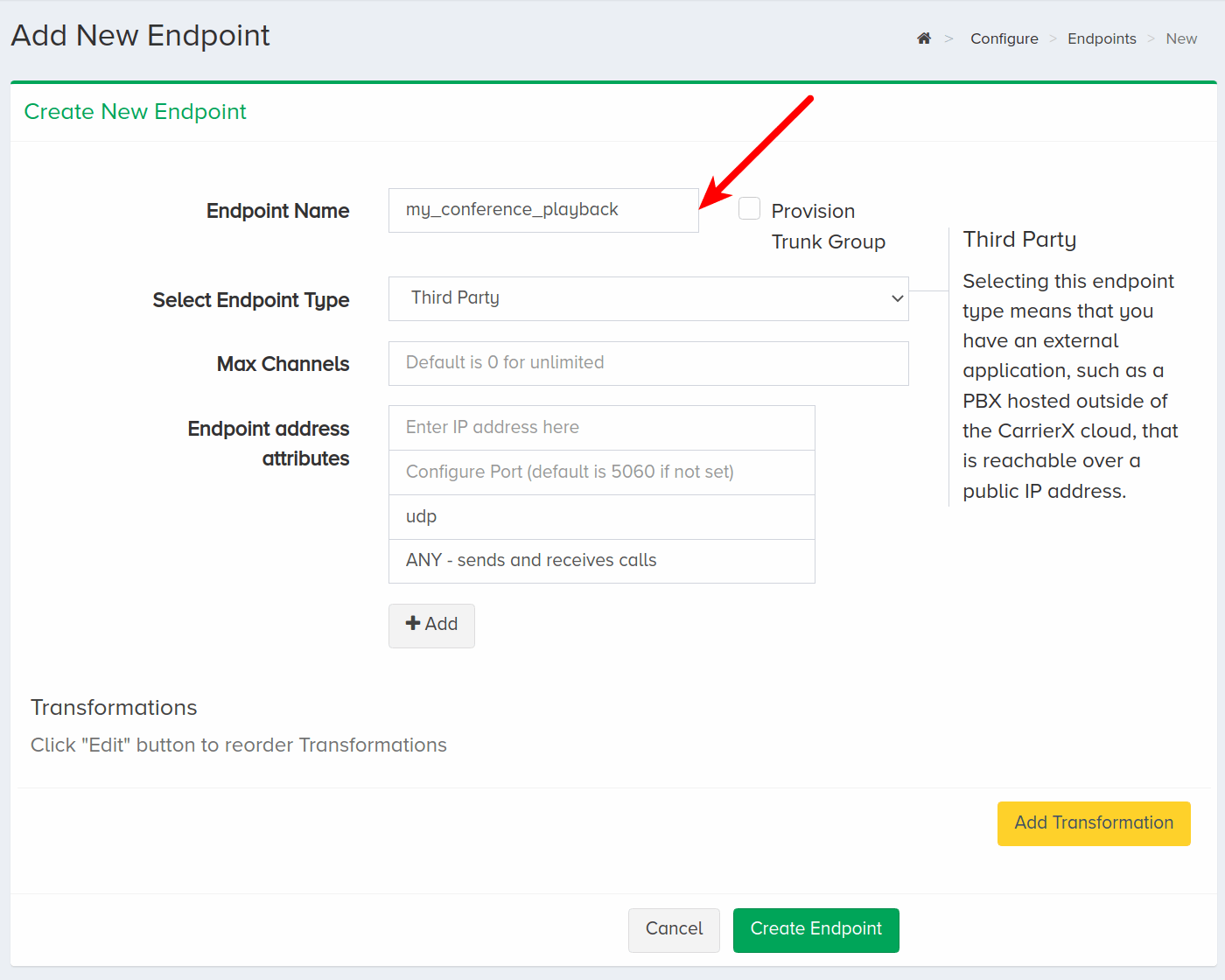 Endpoint Name