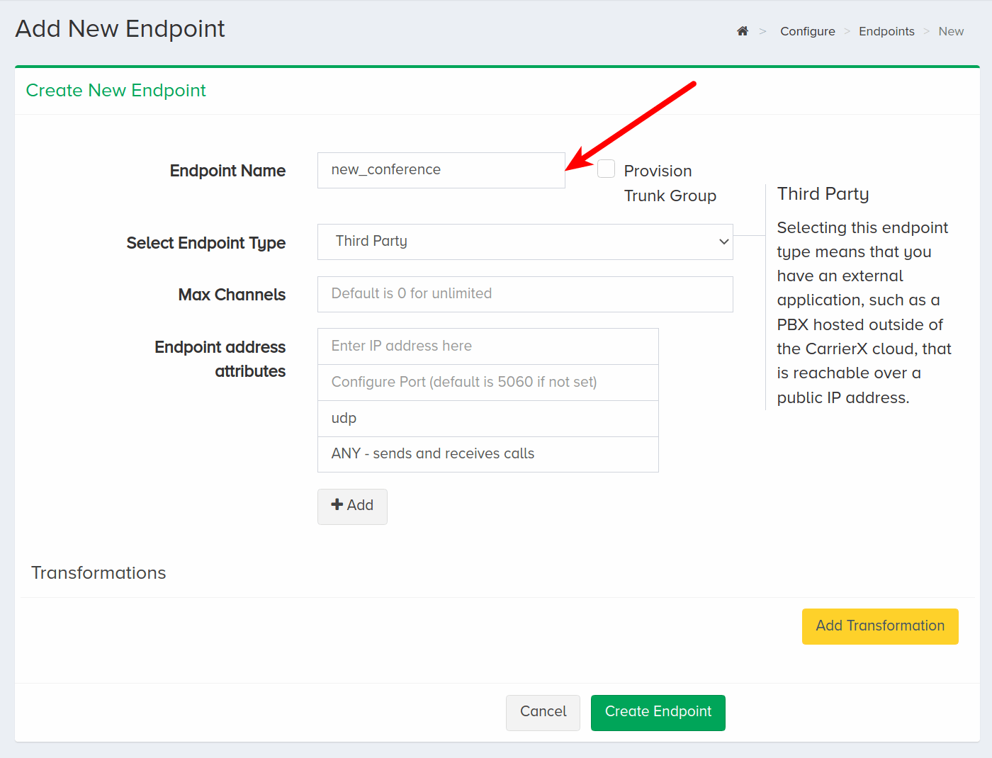 Endpoint Name