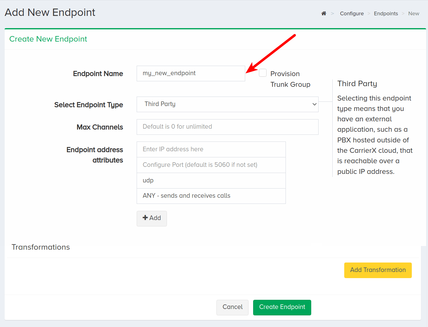 Name Endpoint