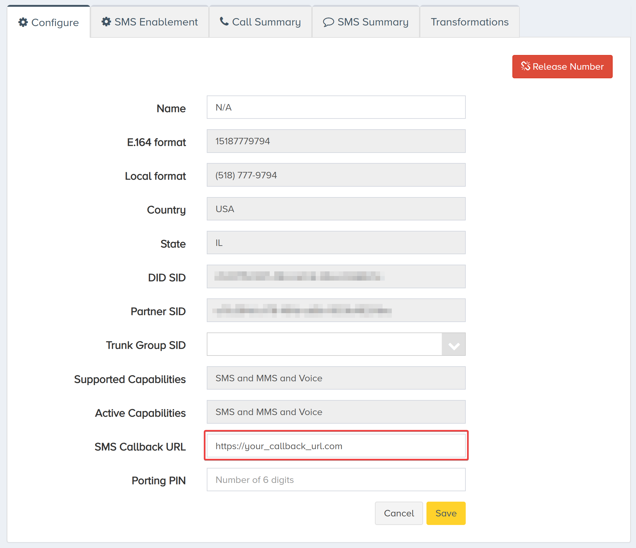 Set-up a callback via Portal