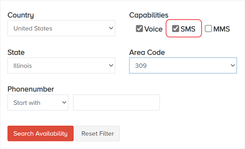 Check SMS capabilities